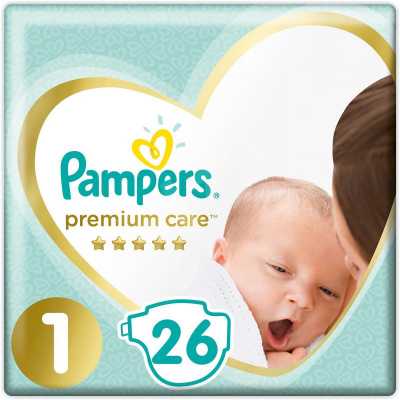 PAMPERS Premium Care Newborn velikost 1 26 ks