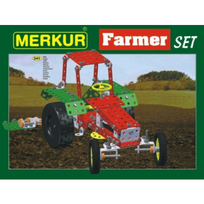 Merkur Toys - Stavebnice MERKUR Farmer Set 20 modelů 341ks v krabici 36x27x5,5cm