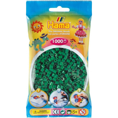 Hama Zažehlovací korálky Midi - zelené, 1000 ks - H207-10