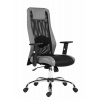 Antares SANDER, kancelářská židle, síťovina černá / látka černá / ekokůže šedá