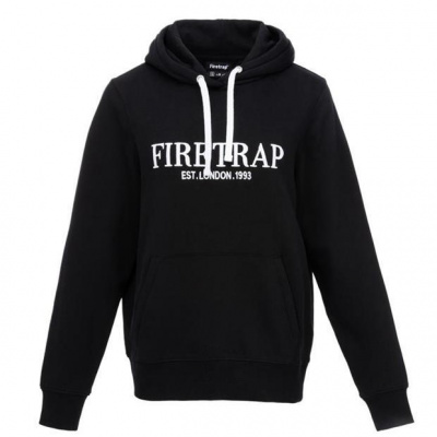 dámská mikina FIRETRAP - BLACK - M (Firetrap Large Logo Hoodie)