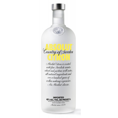 Absolut Citron 40% 1l (holá láhev)