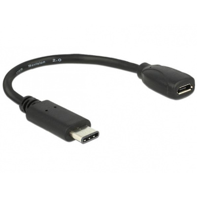 687837 - DeLock Delock adapter kabel USB Typ-C™ 2.0 samec -gt; USB 2.0 typ Micro-B samice 15 cm černý - 65578