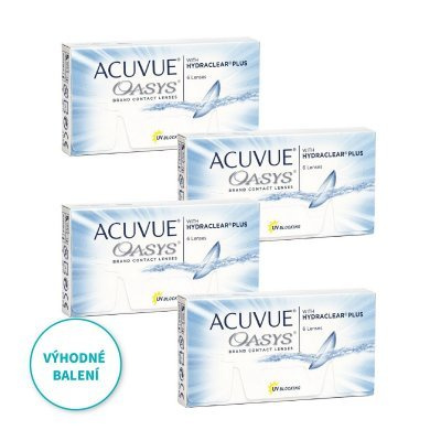 Johnson & Johnson Acuvue Oasys with Hydraclear Plus (6 čoček) výhodné balení 4 kusů (367 Kč/balení) - Průměr: 14.0, Zakřivení: 8.8, Dioptrie: +3.25