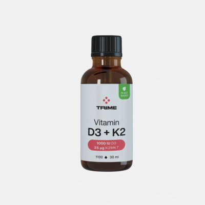 Trime Vitamín D3 + K2 1000 IU D3/25µg K2-MK7 1000 kapek