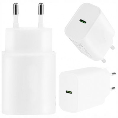 Nabíječka do sítě pro Samsung LG fast charge Apple Lightning, USB typ C pro Apple 3000 mA 9 V Zasilacz Kostka Sieciowa USB C 13 14 max bílá