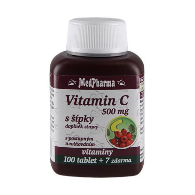 MedPharma Vitamin C 500 mg s šípky, prodloužený účinek - 107 tablet