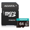 ADATA V30S/micro SDXC/64GB/95MBps/UHS-I U3 / Class 10/+ Adaptér - AUSDX64GUI3V30SA2-RA1