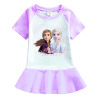 Frozen (Ledové království) Dětské letní šaty s motivem Ledové království - princezny Anna a Elsa Barevná varianta: Fialová, Velikost: 3T (2 - 3 roky)