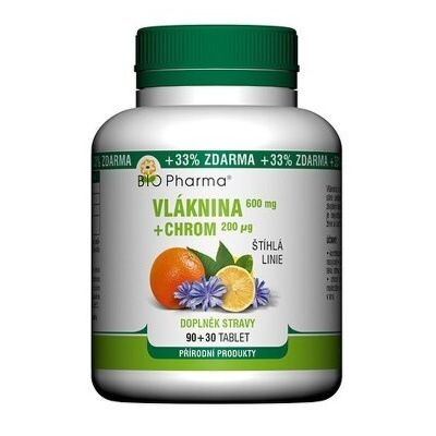 Vláknina 600mg+Chrom 200mcg tbl.90+30 Bio-Pharma