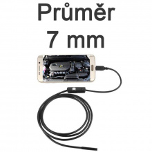 Inspekční / Endoskopická vodotěsná kamera - pro mobil a PC, USB / micro USB, 1 - 5 m - 7 mm, 1 M
