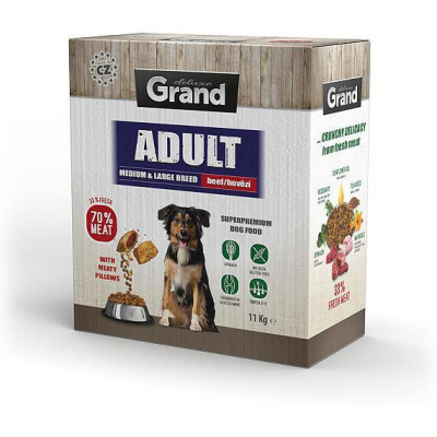 GRAND Dry Adult medium&large breed hovězí 11kg