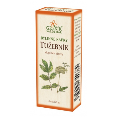 VALDEMAR GREŠÍK - NATURA s. r. o. Tužebník kapky 50 ml GREŠÍK-Z-40% líh, Bylinné kap