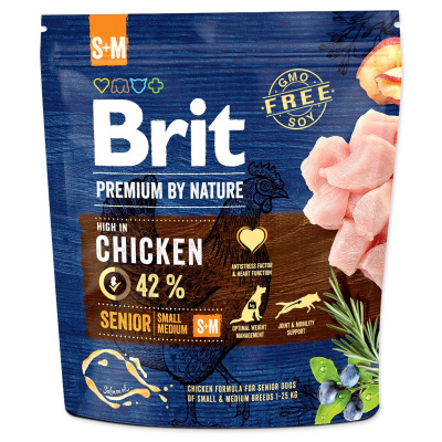 Krmivo Brit Premium by Nature Senior S+M 1kg-KS