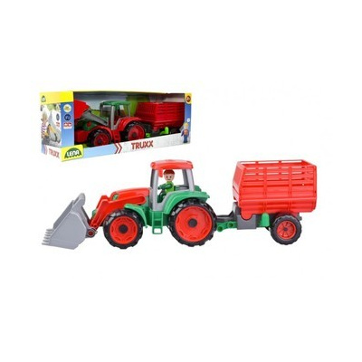 Lena - Auto Truxx traktor nakladač s přívěsem na seno s figurkou v krabici 53x19x16cm 24m+