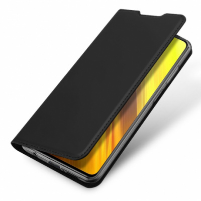 DUX DUCIS Skin Pro knížkové kožené pouzdro na Xiaomi Poco M3 / Redmi 9T, černé