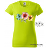 damske-tricko-potisk-kvety-Ibisku-menici-barvu Velikost dámská trička Basic: XXL šířka 59, délka 69, Odstín dámské tričko Basic: Neonově limetkové