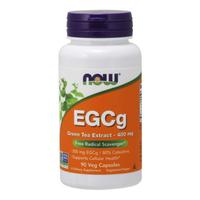 NOW Extrakt zeleného čaje s EGCg, 400 mg, 90 rostlinných kapslí