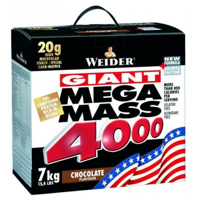 Weider, Giant Mega Mass 4000, Gainer, 7000g Jahoda