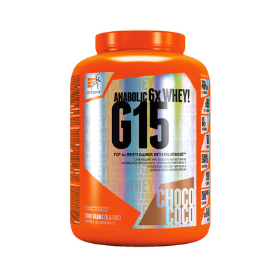 Extrifit G15 Anabolic Gainer - Jahoda, Banán - 3000 Gramů