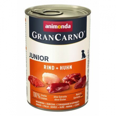 12ks Konzerva ANIMONDA Gran Carno Junior hovězí + kuře 400g