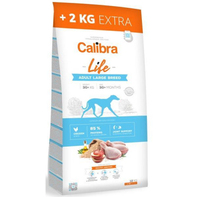 Calibra Dog Life Adult Large Breed Chicken 12 kg + 2 kg