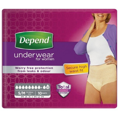 KIMBERLY-CLARK Depend Maximum inkontinenční kalhotky ženy vel.S/M 10 ks