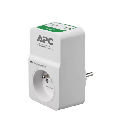 APC Essential SurgeArrest 1 česká zásuvka, 2portová USB nabíječka - APC Essential SurgeArrest PM1WU2-FR