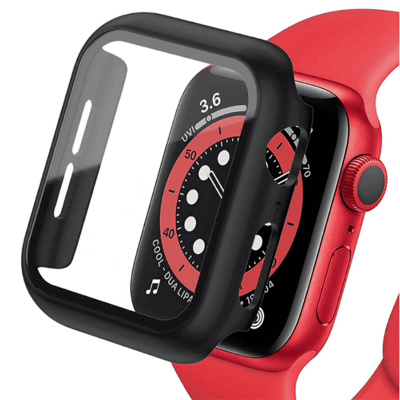 SES 2v1 Kryt s ochranným sklem na Apple Watch 45 mm (9.série) - černý 15730