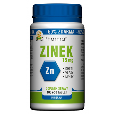 Bio Pharma Zinek 15 mg 150 tablet