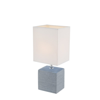 Globo 21676 stolní lampa Geri 1x40W | E14 - bílá, šedá