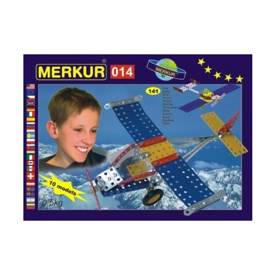 Merkur Toys - Stavebnice MERKUR 014 Letadlo 10 modelů 141ks v krabici 26x18x5cm