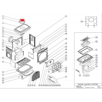 JOTUL - ZÁSLEPKA ODKOUŘENÍ PRO KAMNA F 3 TD / F 3 MF / F 8 TD - 10196292