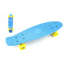 Teddies Skateboard - pennyboard 60cm nosnost 90kg, kovové osy, modrá barva, žlutá kola