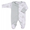 Overal kojenecký na spaní "ZEBRA" MKcool MK2316 bílo-mentolový 56 (Overal dlouhý rukáv/nohavice)
