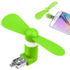 Mini větráček pro mobilní telefony s microUSB konektorem zelená