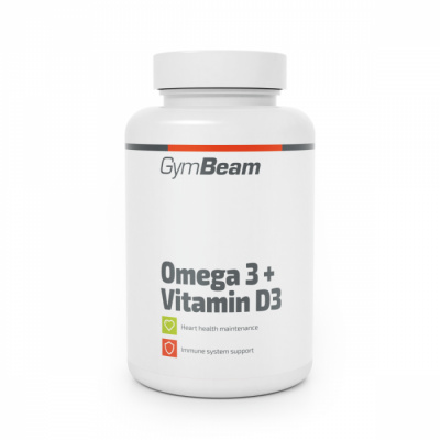 Omega 3 + Vitamín D3 - GymBeam Barva: shadow, Kapsle: 90 kaps.