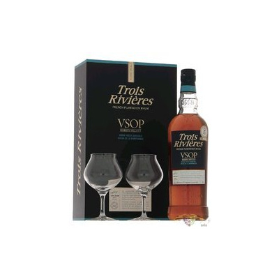 Trois Rivieres „ VSOP ” 2 glass set aged Martinique rum 40% vol. 0.70 l