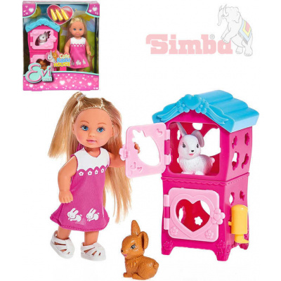 SIMBA Evi Love Panenka Evička králíkárna 12cm set s doplňky v krabičce - 96389