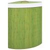 shumee Rohový bambusový koš na prádlo zelený 60 l