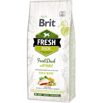 Krmivo Brit Fresh Duck with Millet Active Run & Work 12kg