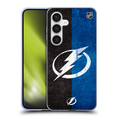 Silikonové lesklé pouzdro na mobil Samsung Galaxy S24 - NHL - Půlené logo Tampa Bay Lightning (Silikonový kryt, obal, pouzdro na mobilní telefon Samsung Galaxy S24 s licencovaným motivem NHL - Půlené