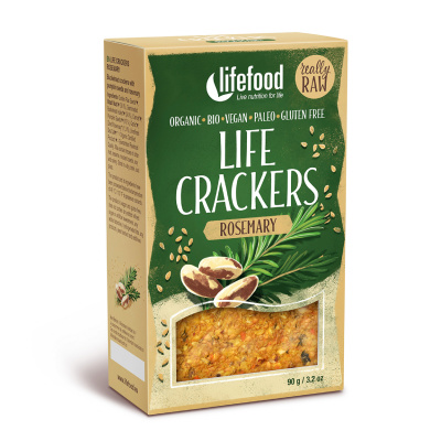 Life Crackers rozmarýnové raw 90 g BIO LIFEFOOD