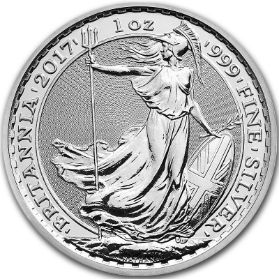 Royal Mint UK British Britannia stříbrná mince 1oz 2017