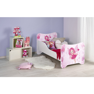 Halmar Dětská postel HAPPY FAIRY, bílá/růžová