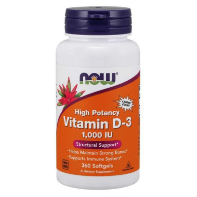 Now Foods Vitamín D3 1000 IU 360 kapslí