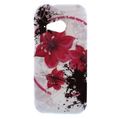 Gelový kryt na HTC One mini 2 - červené květiny
