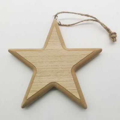 Dřevěná hvězda na zavěšení - 19 cm - DK0420