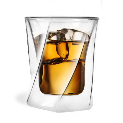 VIALLI DESIGN Dvoustěnná sklenice na whisky CRISTALLO 5509, 300 ml (90x90x110 mm)