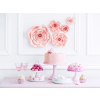 PartyDeco Papírové květy světle růžové 5 ks - romantická svatební výzdoba a dekorace